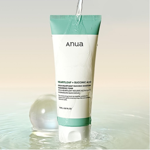 ANUA ESPUMA LIMPIADORA SEBOREGULADORA SUCCINIC MOISTURE CLEANSING FOAM 150 ML