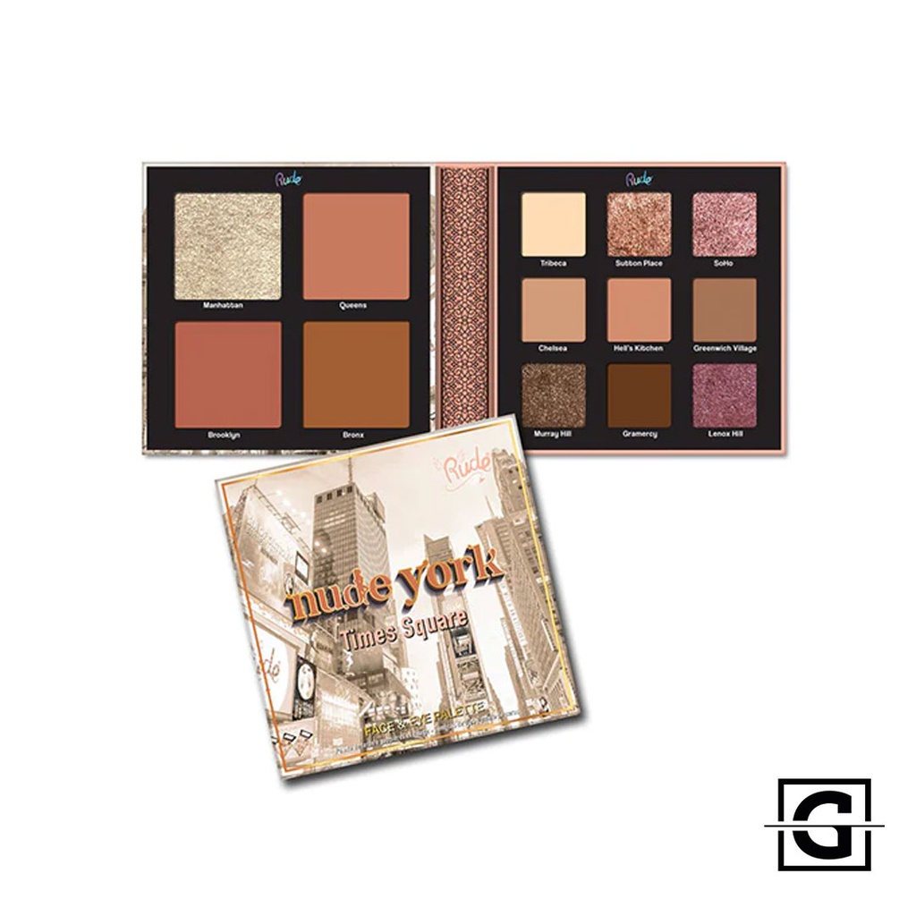 RUDE COSMETICS PALETA PARA OJOS Y ROSTRO NUDE YORK