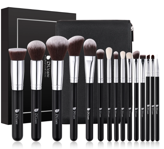 DUCARE SET DE 15 BROCHAS CLASSIC BLACK CON PORTA BROCHAS