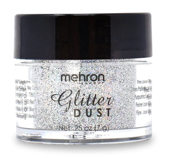 MEHRON SOMBRA GLITTER DUST HOLOGRAPHIC SILVER CARDED