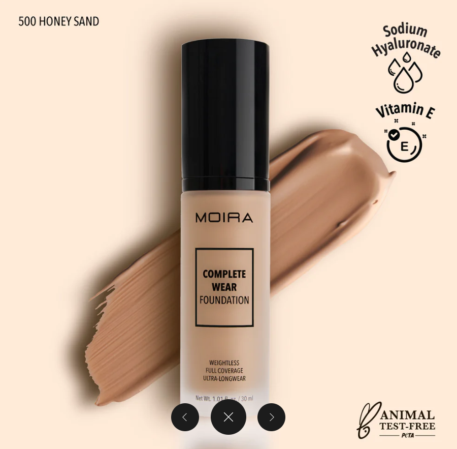 MOIRA BASE DE MAQUILLAJE COMPLETE WEAR 500 HONEY SAND