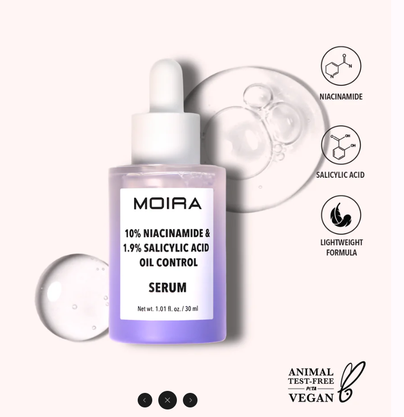 MOIRA SUERO FACIAL CONTROL GRASA 10 % DE NIACINAMIDA Y 1,9 % DE ACIDO SALICILICO