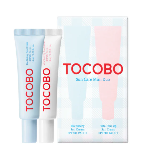 TOCOBO BLOQUEADORES SUN CARE MINI DUO BIO WATERY &amp; VITA TONE UP