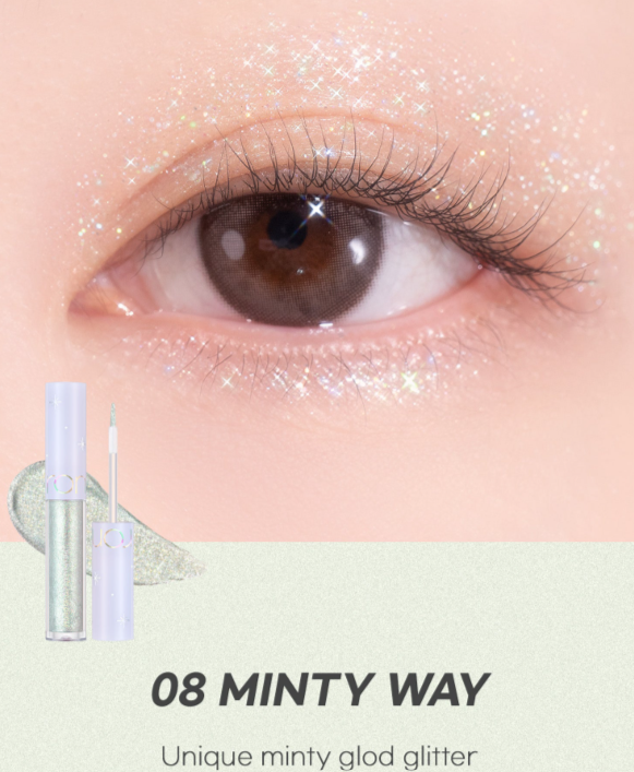 ROM&amp;ND DELINEADOR LIQUIDO DE OJOS THE UNIVERSE LIQUID GLITTER 08 MINTY WAY