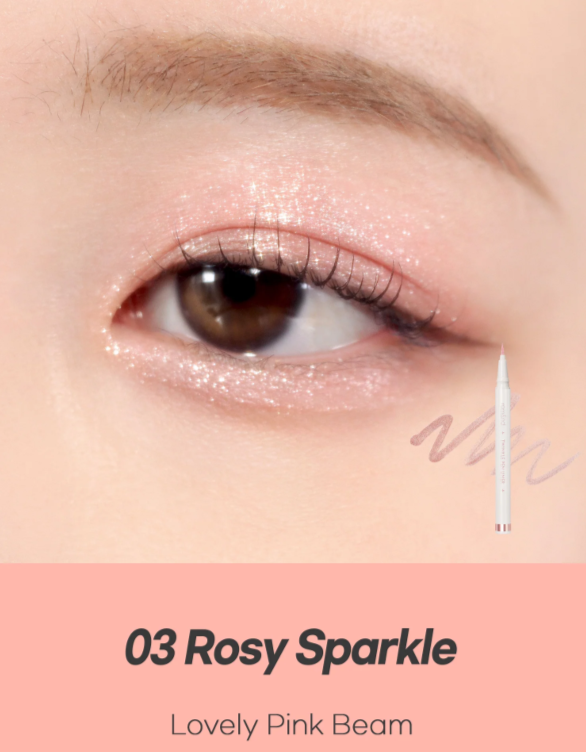 ROM&amp;ND DELINEADOR LIQUIDO DE OJOS TWINKLE PEN LINER 03 ROSY SPARKLE