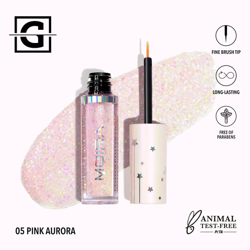 [840222305282 GGL005] MOIRA DELINEADOR GLITTER LINER 005 PINK AURORA