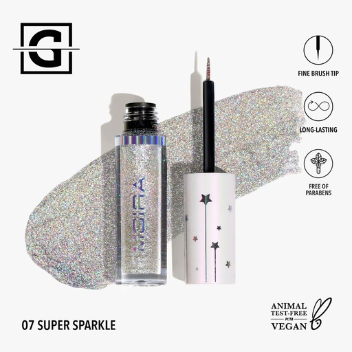 [840222305305 GGL007] MOIRA DELINEADOR GLITTER LINER 007 SUPER SPARKLE