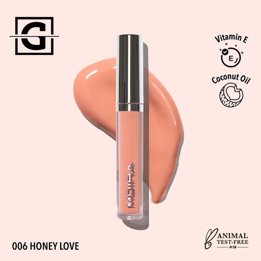 [816180025333 GLG006] MOIRA GLOSS AFFAIR LIP 006 HONEY LOVE