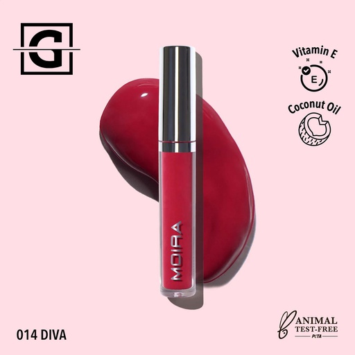 [816180025418 GLG014] MOIRA GLOSS AFFAIR LIP 014 DIVA