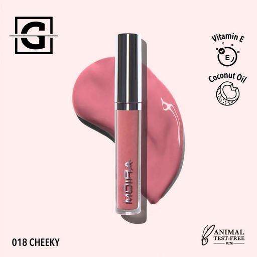 [816180025456 GLG018] MOIRA GLOSS AFFAIR LIP 018 CHEEKY