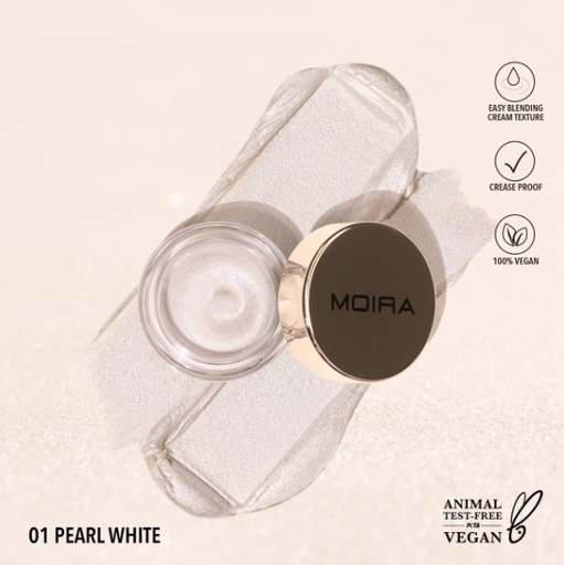 [840222307132 ESC001] MOIRA SOMBRA EN CREMA EVERLUST SHIMMER 001 PEARL WHITE