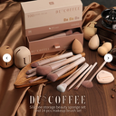 DUCARE SET DE 20 BROCHAS PARA MAQUILLAJE Y ESTUCHE DE ESPONJAS DU COFFEE