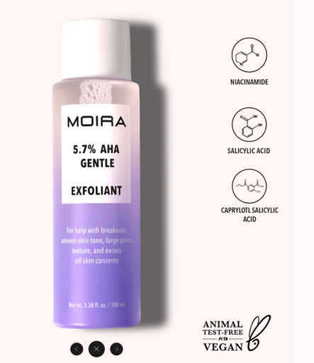 [840222308801 OCE001] MOIRA EXFOLIANTE LIQUIDO CONTROL GRASA 5.7% AHA GENTLE EXFOLIANT