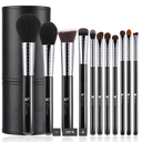 DUCARE SET DE 11 BROCHAS PARA MAQUILLAJE Y PORTA BROCHAS NEGRO